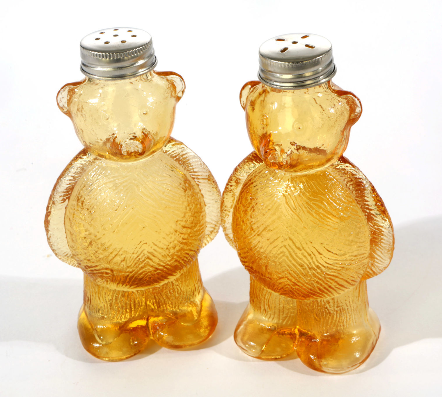Honey bear glass salt and pepper shakers